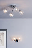 4 Light Semi-Flush Polished Chrome with Twisted Glass (0183IZZ045003)