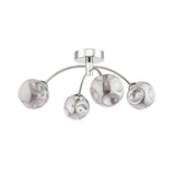 4 Light Semi-Flush Polished Chrome with Organic Smoked Glass (0183IZZ045028)