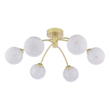 6 Light Semi-Flush Matt Gold with White Confetti Glass (0183IZZ063517)