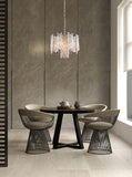 5 Light Pendant - Aged Brass and Ice Cube Shaped Glass (0194ICI24545)