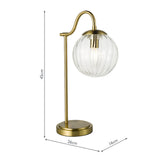 1 Light Table Lamp Natural Brass and Glass (0183JOC4242)