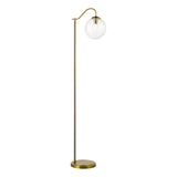 1 Light Floor Lamp Natural Brass and Glass (0183JOC4942)