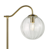1 Light Floor Lamp Natural Brass and Glass (0183JOC4942)