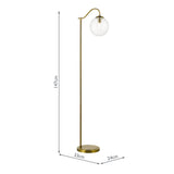 1 Light Floor Lamp Natural Brass and Glass (0183JOC4942)