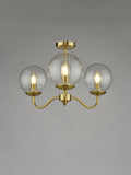 3 Light Semi-Flush Natural Brass and Glass (0183JOC5342)