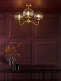 3 Light Semi-Flush Natural Brass and Glass (0183JOC5342)