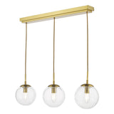 3 Light Bar Pendant in Natural Brass and Glass (0183JOC6242)