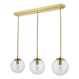 3 Light Bar Pendant in Natural Brass and Glass (0183JOC6242)