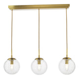 3 Light Bar Pendant in Natural Brass and Glass (0183JOC6242)