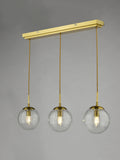3 Light Bar Pendant in Natural Brass and Glass (0183JOC6242)