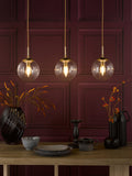 3 Light Bar Pendant in Natural Brass and Glass (0183JOC6242)