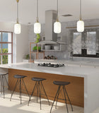 1 Light Pendant E27 With 20cm Tubular Ribbed Glass, Opal Brass Gold/Matt Black - Other Colours available  (1230RUBLTK541)