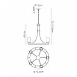 5 Light Ceiling Pendant - Brown Oxide/Bronze with Clear Glass Shades (1230LOA24A)