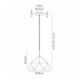 Single Pendant, 1 Light Adjustable E27, Matt Black/Gold Inner (1230SPE268A)