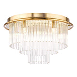 6 Light Flush Brushed Antique Gold and Clear Glass (0183LUK6435)