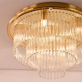 6 Light Flush Brushed Antique Gold and Clear Glass (0183LUK6435)