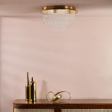 6 Light Flush Brushed Antique Gold and Clear Glass (0183LUK6435)