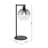 Table Lamp Matt Black and Smoked Ombre Glass (0183LYC4222)