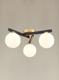 3 Light Flush in Matt Black and Aged Brass (0194LUNFL24763)