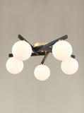 5 Light Flush in Matt Black and Aged Brass (0194LUNFL24765)