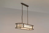 1m x 35cm Oval Flush/Semi Ceiling/Pendant Convertible, E14, Bronze/Clear Glass - Other Finishes available (1230LUX87C)
