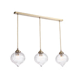 3 Light Bar Antique Brass and Glass (0183MYA0375)
