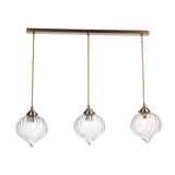 3 Light Bar Antique Brass and Glass (0183MYA0375)