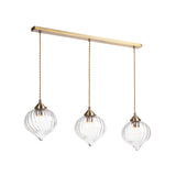 3 Light Bar Antique Brass and Glass (0183MYA0375)