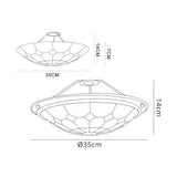 35cm Non-Electric Uplighter Shade Cream/Blue Aged Antique Brass Trim (1230MAJ29B)