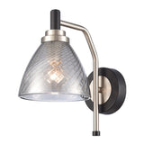 1 Light Wall Light Matt Black and Satin Nickel (0194METFL24811)