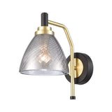 1 Light Wall Light Matt Black and Satin Brass (0194METFL24821)