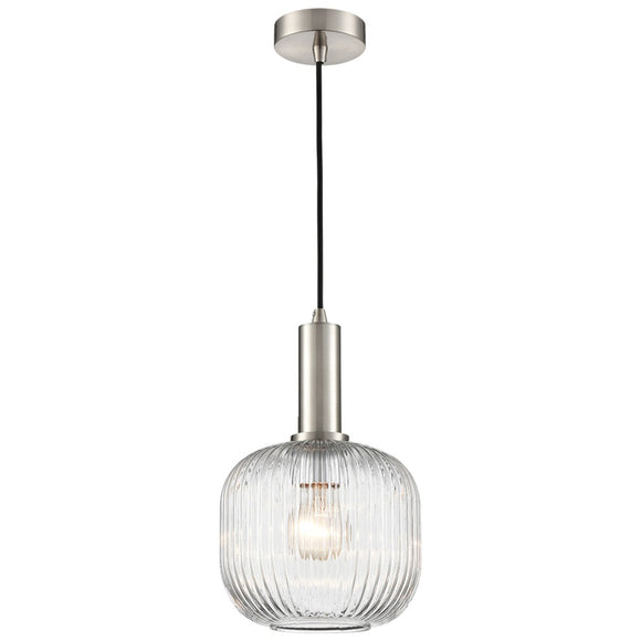1 Light Drop Pendant in Satin Nickel with Clear Glass (0194MEZ460385)
