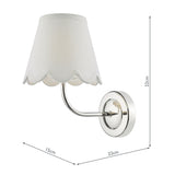 1 Light Rechargeable Wall Light in Polished Nickel with White Shade (0183NAV0738)