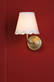 1 Light Rechargeable Wall Light in Matt Antique Brass with White Shade (0183NAV0775)