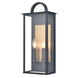 2 Light Interior/Exterior Wall Bracket in Matt Black and Aged Brass (0194WB538)