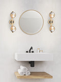 2 Light Bathroom Wall Bracket in Matt Black and Aged Brass IP44 (0194OCUWB403)