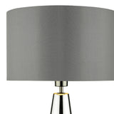 1 Light Table Lamp Black Chrome Smoked Glass with Shade (0183PAB4267)