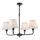 4 Light Pendant Matt Black With Shade (0183PAD0422NER262)