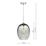 1 Light Pendant Silver Glass (0183PAT0132)