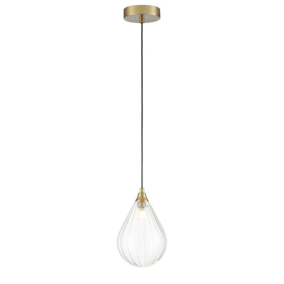 135mm Single Pendant in Aged Brass with Clear glass (0194PER424354)