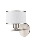 1 Light Wall Light in Satin Nickel with Off-White Shade (0194POLFL24971)