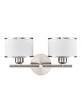 2 Light Wall Light in Satin Nickel with Off-White Shade (0194POLFL24972)