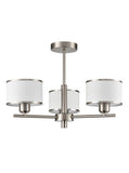 3 Light Ceiling Light in Satin Nickel with Off-White Shade (0194POLFL24973)