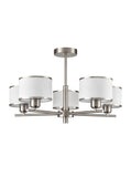 5 Light Ceiling Light in Satin Nickel with Off-White Shade (0194POLFL24975)