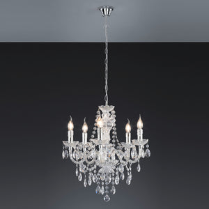 5 Light Chandelier in Chrome with Transparent Detail  (1542LUS110700)