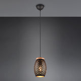 1 Light Ceiling Pendant Black Matt Metal (1542BIDR31571080)