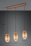 3 Light Ceiling Pendant Coffee and Gold Coloured Metal (1542BIDR31573065)