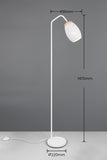 1 Light Floor Lamp White Matt Metal (1542BIDR41571031)