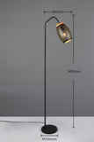 1 Light Floor Lamp Black Matt Metal (1542BIDR41571080)