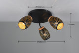 3 Light Circular Spotlight Black and Gold Matt Metal (1542BIDR61573380)